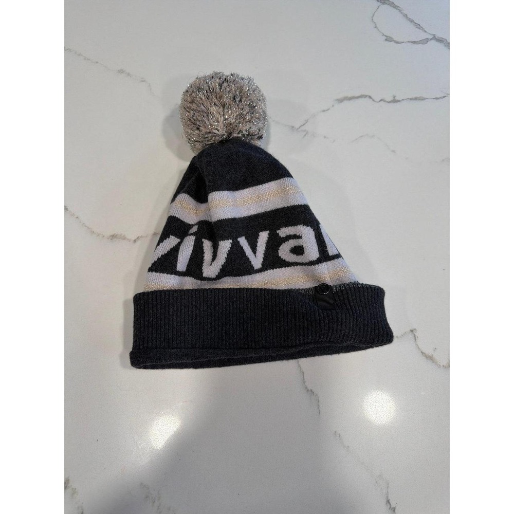Ivivva by Lululemon beanie prominent metallic white logo and a shimmer
